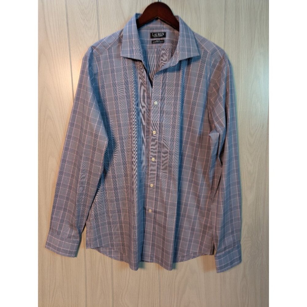 Ralph Lauren Shirt Men XL Plaid Performance Stretch Slim Fit Button Down